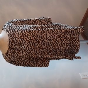 4/$20 Tan and black "leopard" Notation blouse